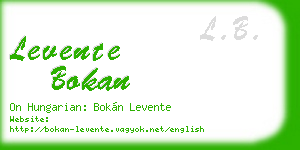 levente bokan business card