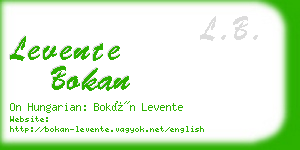 levente bokan business card